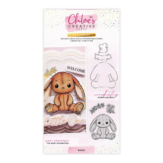 CHLOES CREATIVE CARDS BUNNY STAMP AND DIE SET
