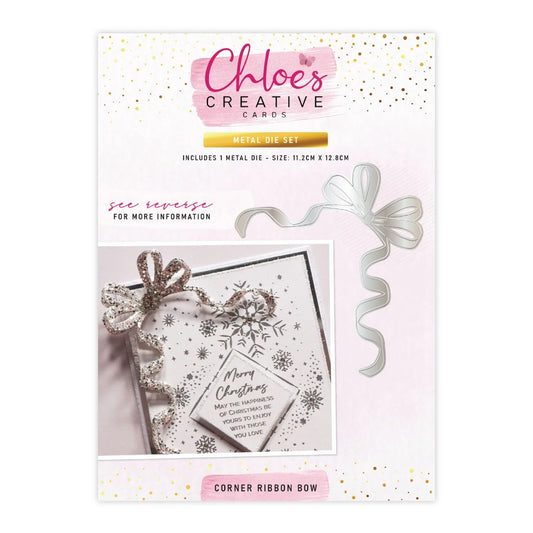CHLOES CREATIVE CARDS METAL DIE SET - CORNER RIBBON BOW