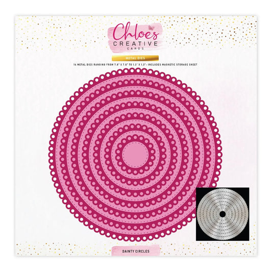 CHLOES CREATIVE CARDS METAL DIE SET - 8 X 8 DAINTY CIRCLES