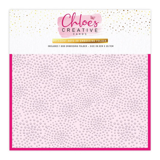 CHLOES CREATIVE CARDS DECADENT DOTS 8"x 8" 2D EMBOSSING FOLDER