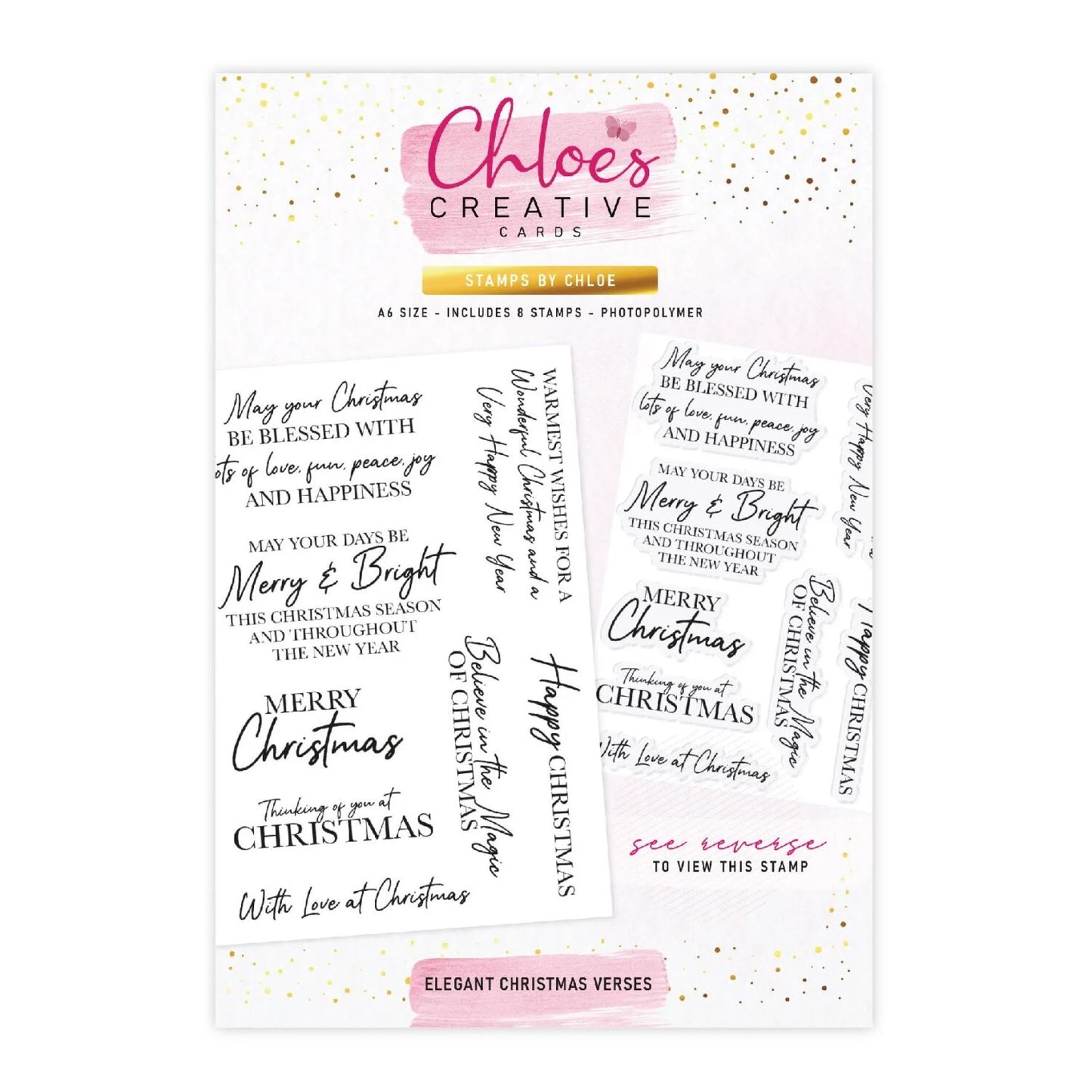 STAMPS BY CHLOE ELEGANT CHRISTMAS VERSES CLEAR PHOTOPOLYMER STAMP