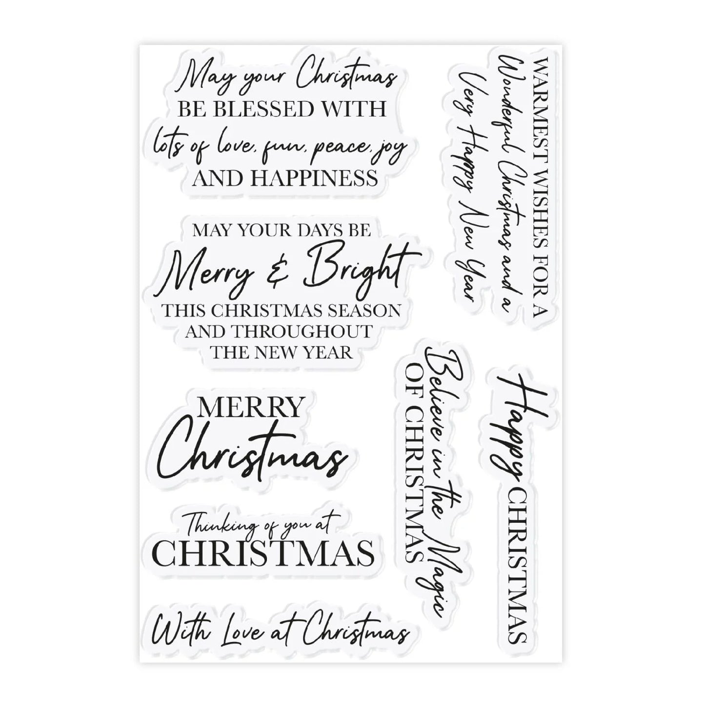 STAMPS BY CHLOE ELEGANT CHRISTMAS VERSES CLEAR PHOTOPOLYMER STAMP