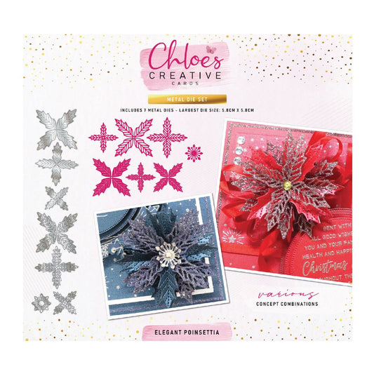 CHLOES CREATIVE CARDS METAL DIE SET - ELEGANT POINSETTIA