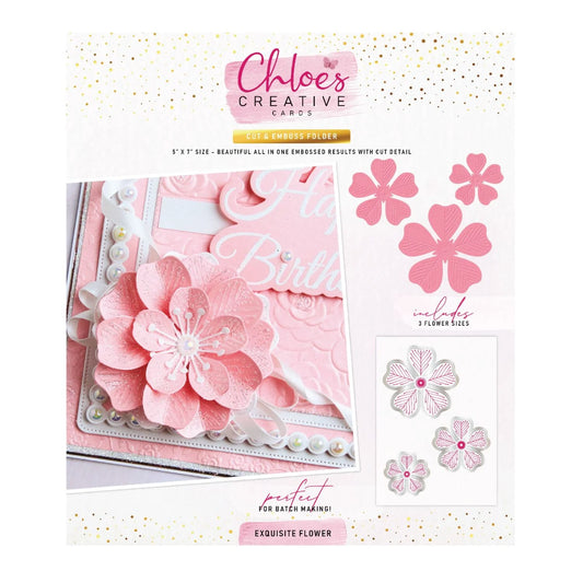 CHLOES CREATIVE CARDS EXQUISITE FLOWER 5x7 CUT & EMBOSS FOLDER