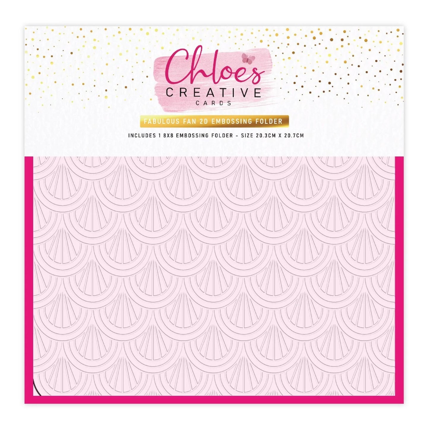 CHLOES CREATIVE CARDS FABULOUS FAN 8"x 8" 2D EMBOSSING FOLDER