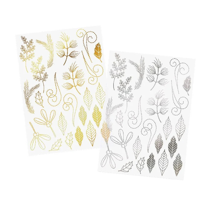 CHLOES CREATIVE CARDS - A4 DESIGNER FOILED CLEAR ACETATE MINI PACK -  FESTIVE FOLIAGE