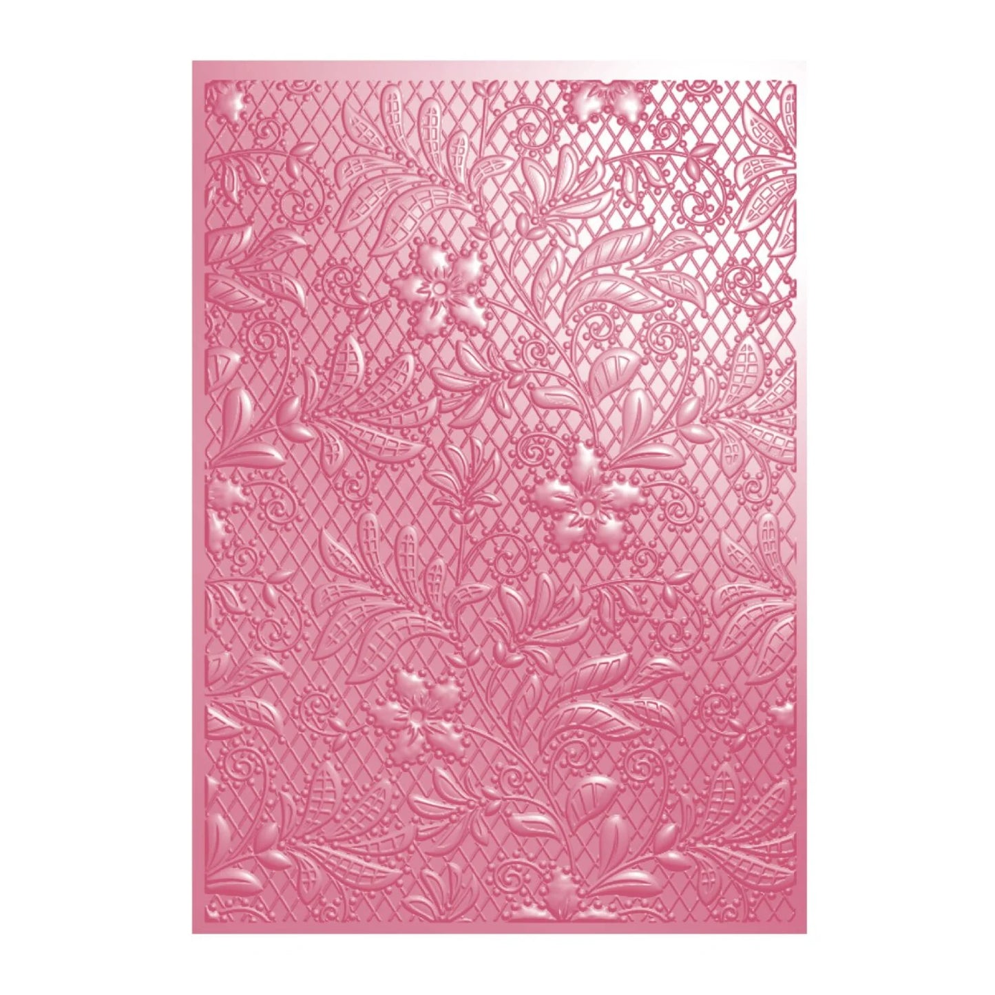 CHLOES CREATIVE CARDS FLORAL LACE BACKGROUND 5"x 7" 3D EMBOSSING FOLDER