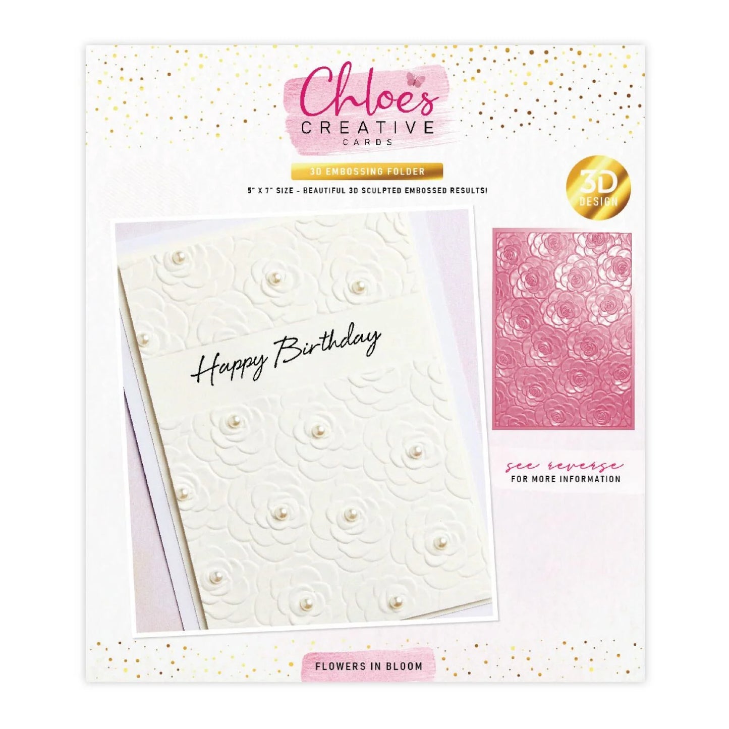 CHLOES CREATIVE CARDS FLOWERS IN BLOOM BACKGROUND 5"x 7" 3D EMBOSSING FOLDER