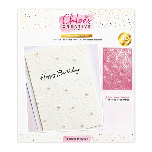 CHLOES CREATIVE CARDS FLOWERS IN BLOOM BACKGROUND 5"x 7" 3D EMBOSSING FOLDER