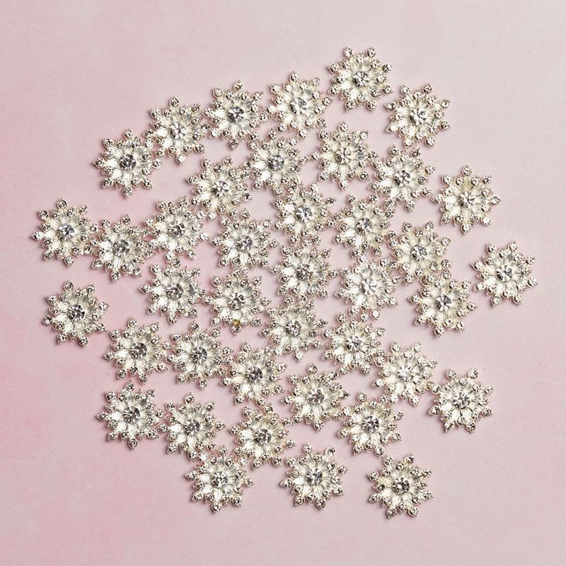 CHLOES CREATIVE CARDS 12MM FLOWER SPARKLERS SILVER (40 PACK)