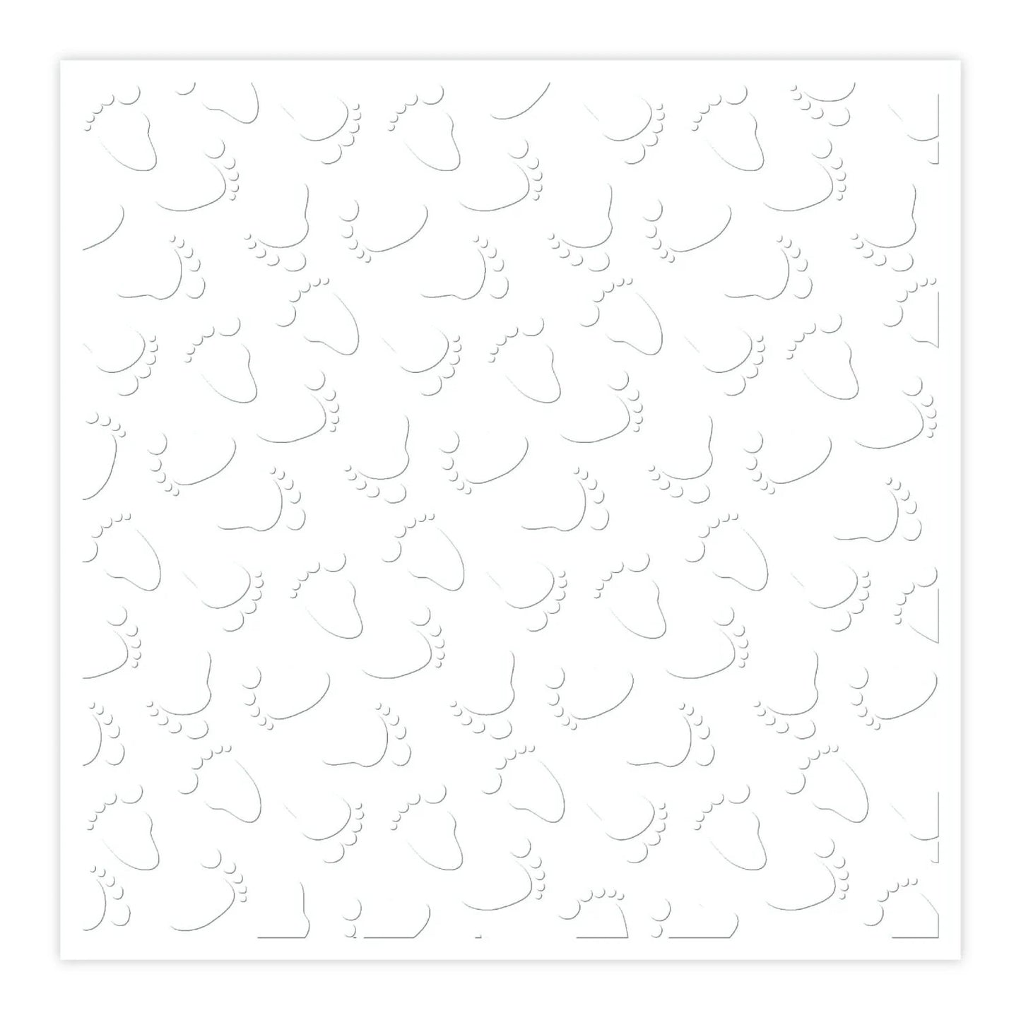CHLOES CREATIVE CARDS BABY FOOTPRINTS 8"X 8" 2D EMBOSSING FOLDER