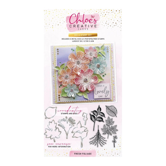 CHLOES CREATIVE CARDS DIE & STAMP SET - FRESH FOLIAGE
