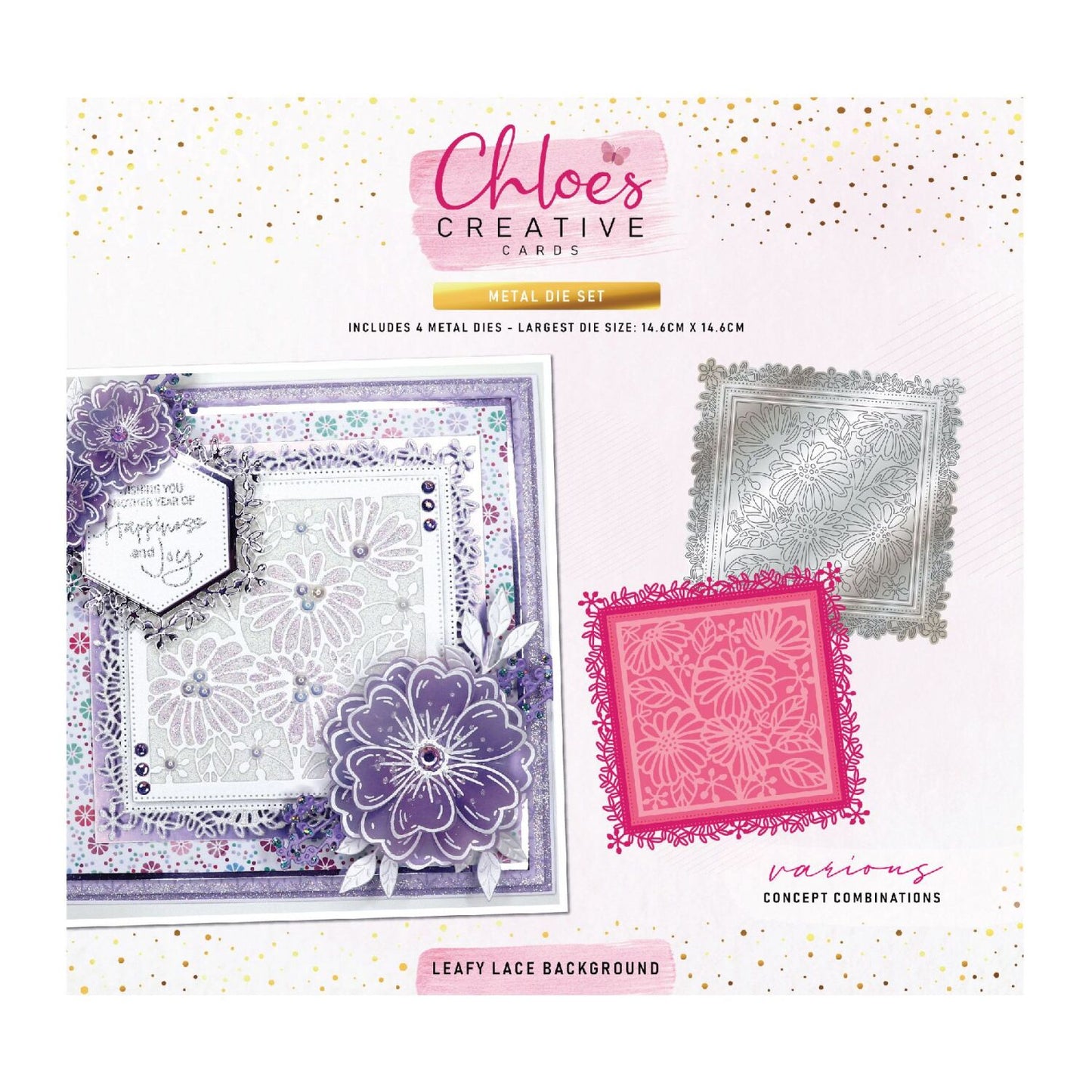 CHLOES CREATIVE CARDS METAL DIE SET - LEAFY LACE BACKGROUND