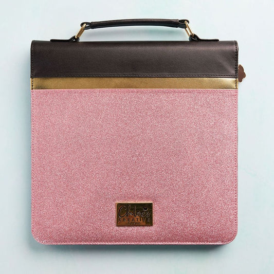 CHLOES CREATIVE CARDS PINK GLITTER LUXURY STORAGE BINDER