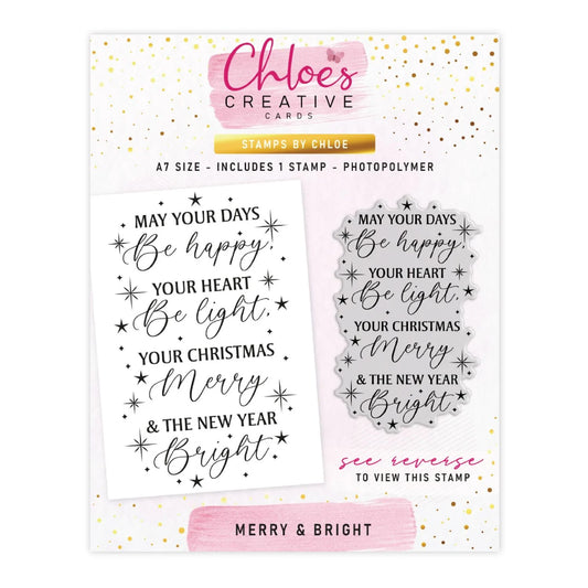 CHLOES CREATIVE CARDS MERRY & BRIGHT CLEAR PHOTOPOLYMER STAMP