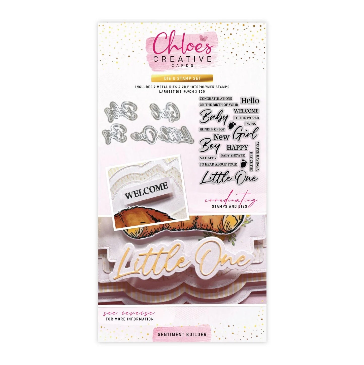 CHLOES CREATIVE CARDS SENTIMENT BUILDER STAMP AND DIE SET