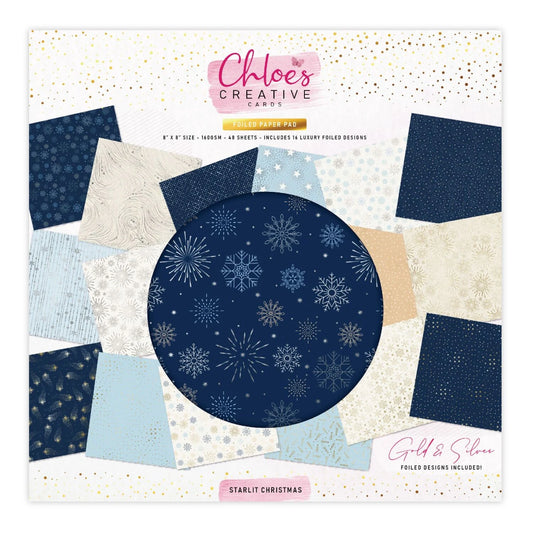 CHLOES CREATIVE CARDS FOILED PAPER PAD (8"X8") - STARLIT CHRISTMAS