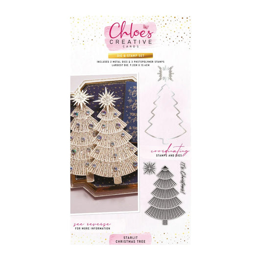 CHLOES CREATIVE CARDS DIE & STAMP SET - STARLIT CHRISTMAS TREE