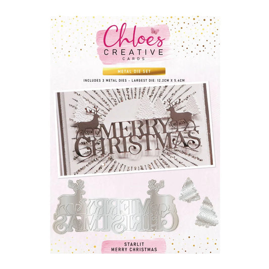 CHLOES CREATIVE CARDS METAL DIE SET - STARLIT MERRY CHRISTMAS