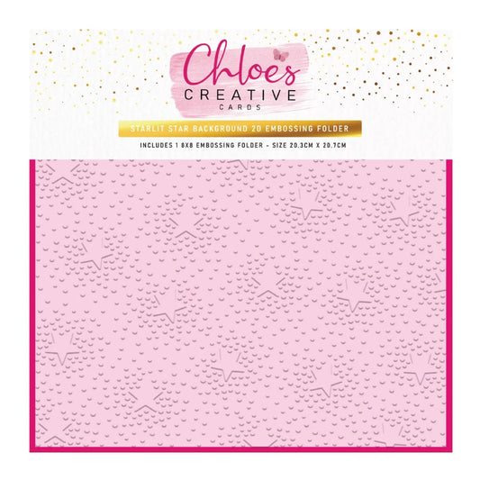 CHLOES CREATIVE CARDS STARLIT STAR BACKGROUND 8"X 8" 2D EMBOSSING FOLDER