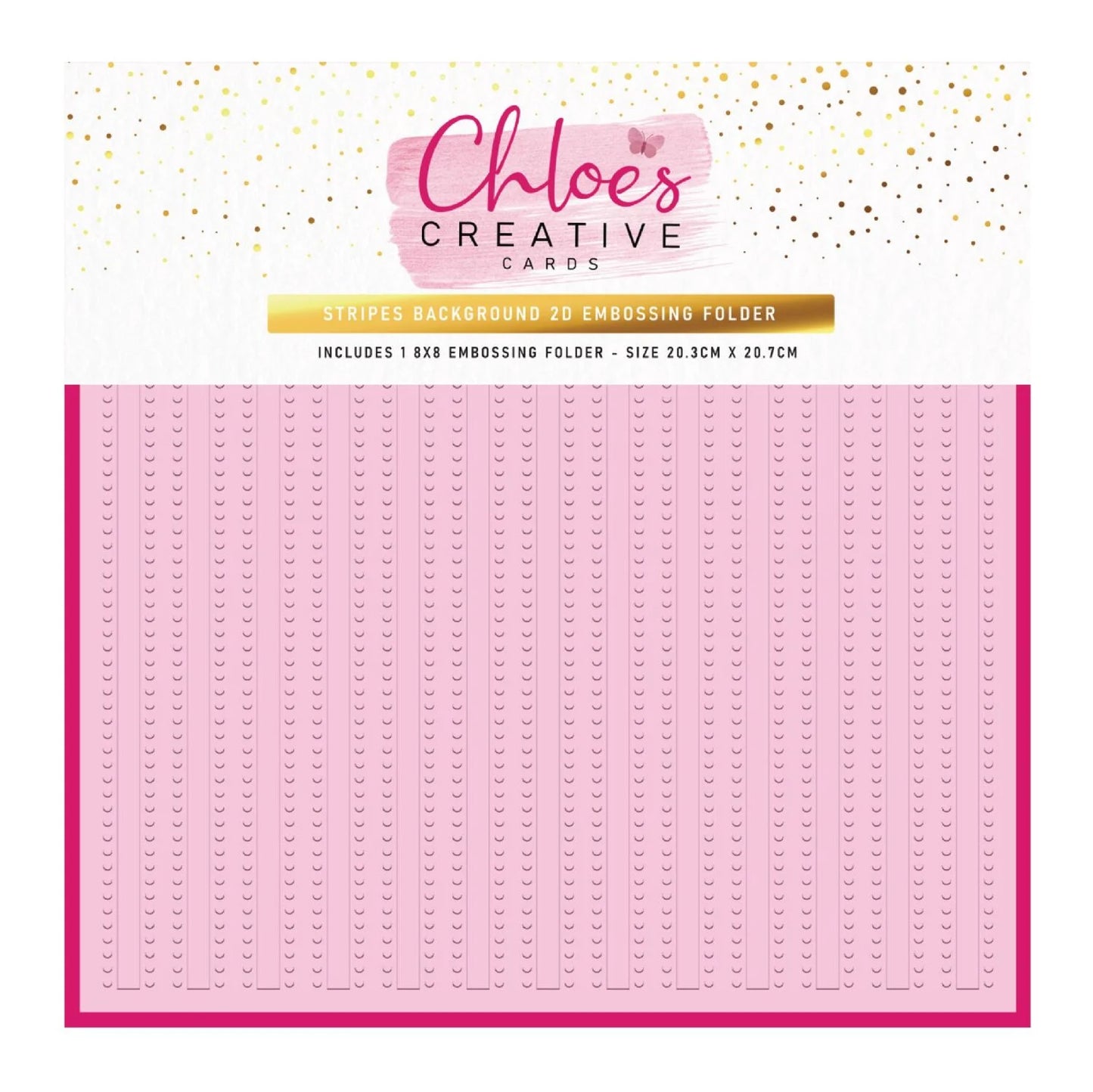 CHLOES CREATIVE CARDS STRIPES 8"X 8" 2D EMBOSSING FOLDER