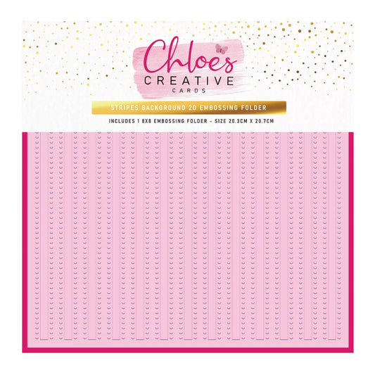 CHLOES CREATIVE CARDS STRIPES 8"X 8" 2D EMBOSSING FOLDER
