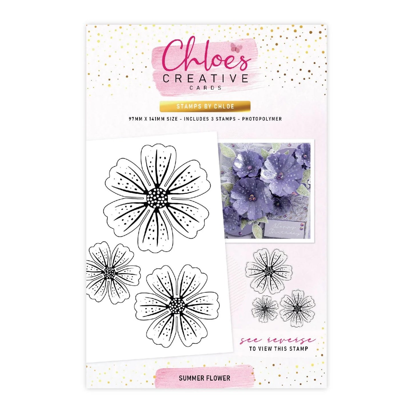 CHLOES CREATIVE CARDS SUMMER FLOWER PHOTOPOLYMER STAMP SET