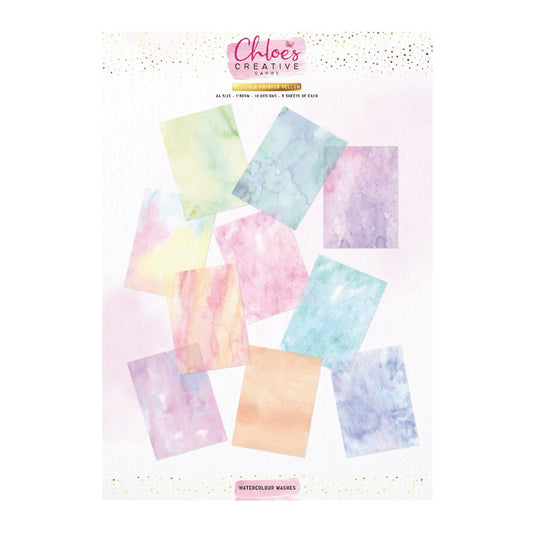CHLOES CREATIVE CARDS DESIGNER PRINTED A4 VELLUM - WATERCOLOUR WASHES