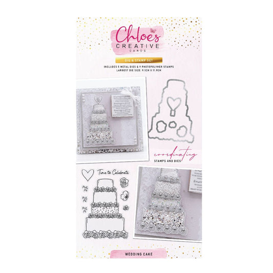 CHLOES CREATIVE CARDS METAL DIE & STAMP SET - WEDDING CAKE