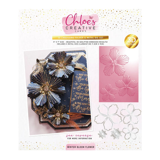CHLOES CREATIVE CARDS 3D EMBOSSING FOLDER AND METAL DIE SET - WINTER BLOOM FLOWER