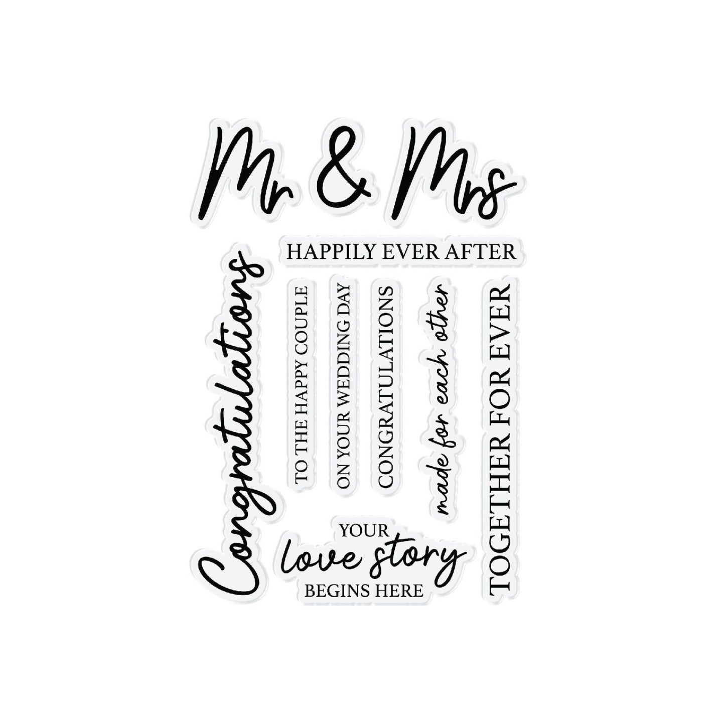 CHLOES CREATIVE CARDS METAL DIE & STAMP SET - WEDDING SENTIMENT BUILDER