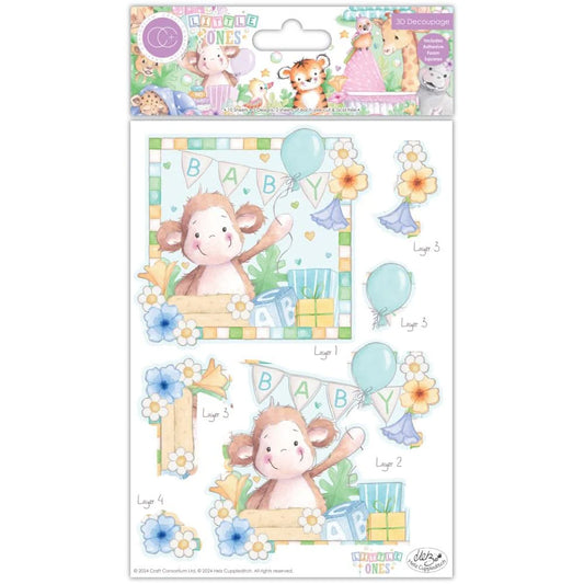 LITTLE ONES 3D DECOUPAGE SHEETS - 10PK - CRAFT CONSORTIUM