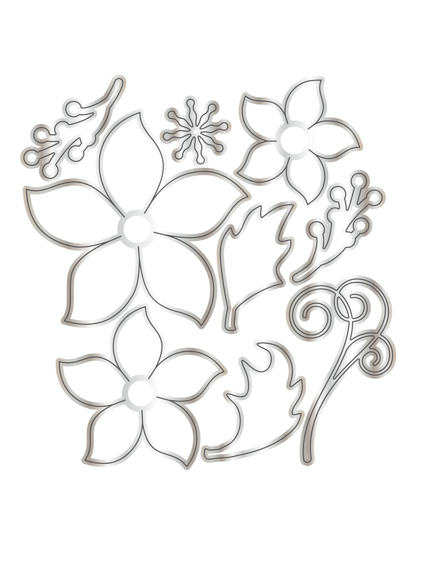 CHLOES CREATIVE CARDS 3D EMBOSSING FOLDER, STAMP AND METAL DIE SET - CHRISTMAS ROSE