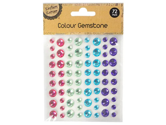 ASSORTED COLOUR GEMSTONE STICKERS - KRAFTERS KORNER