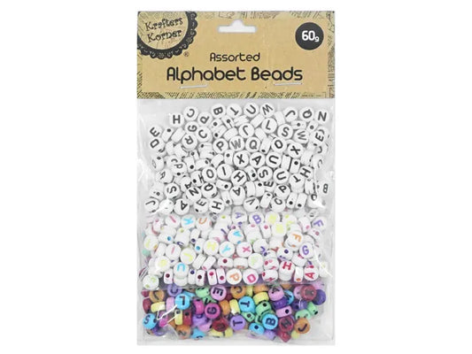 ASSORTED ALPHABET BEADS - KRAFTERS KORNER