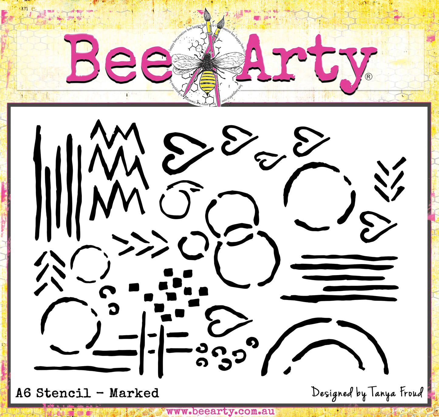 MARKED A6 STENCIL BY BEE ARTY