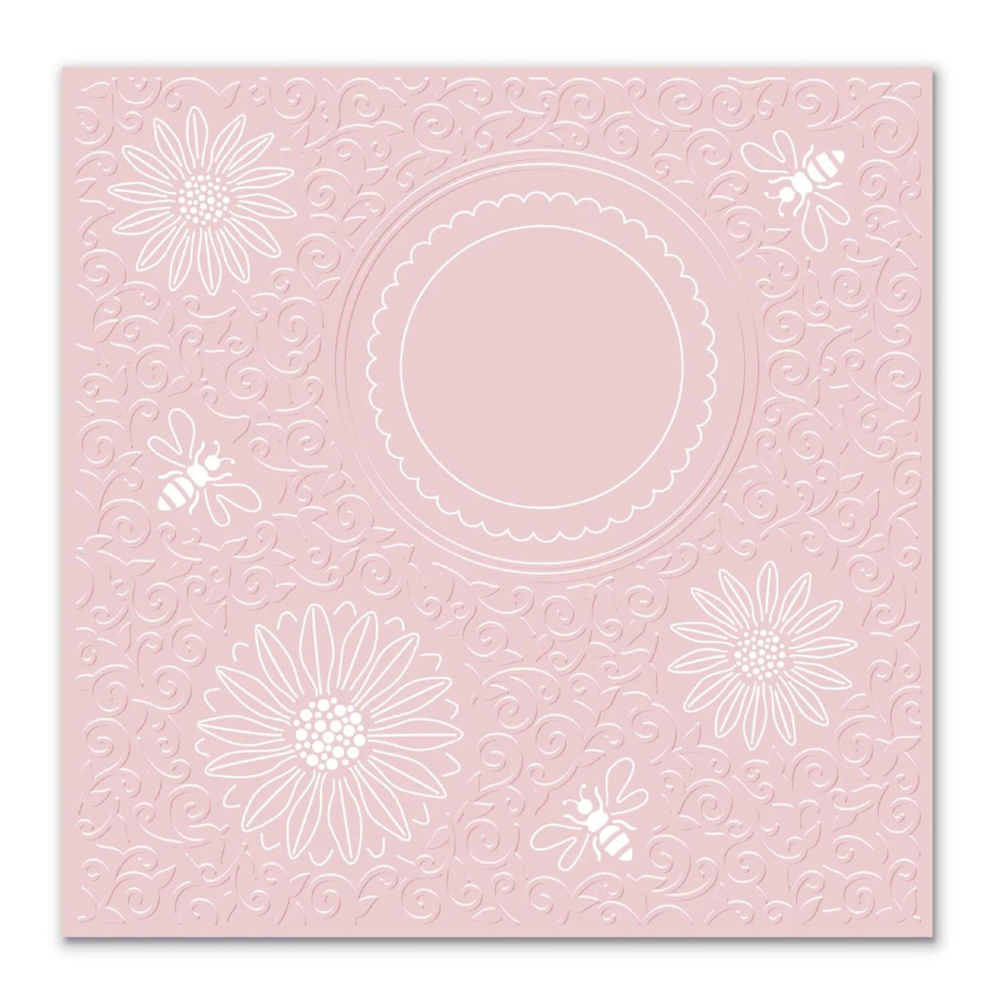 CHLOES CREATIVE CARDS DAISY AND BEES 6" X 6" CUT & EMBOSS FOLDER
