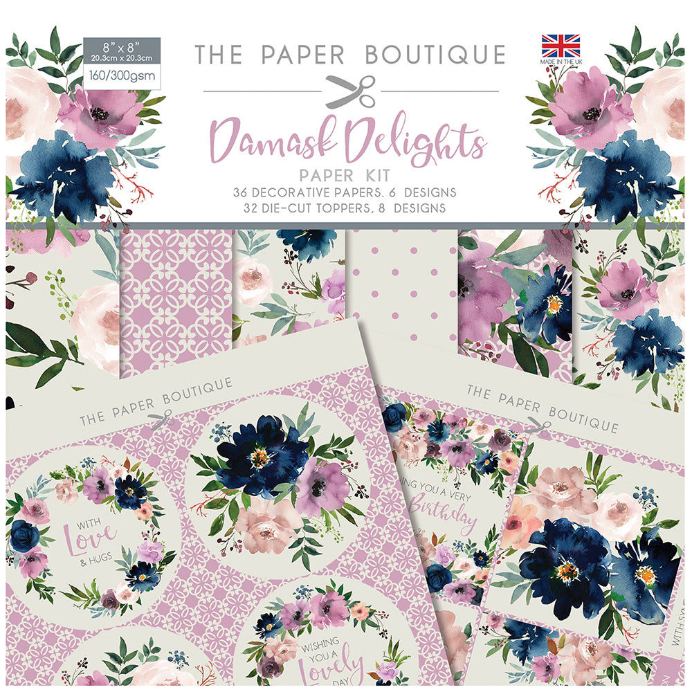 DAMASK DELIGHTS 8" X 8" MINI PAPER/TOPPER CARD MAKING SET