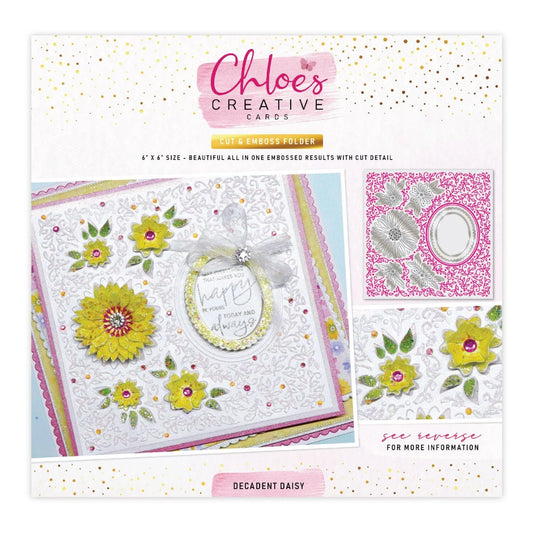 CHLOES CREATIVE CARDS DECADENT DAISY 6" X 6" CUT & EMBOSS FOLDER