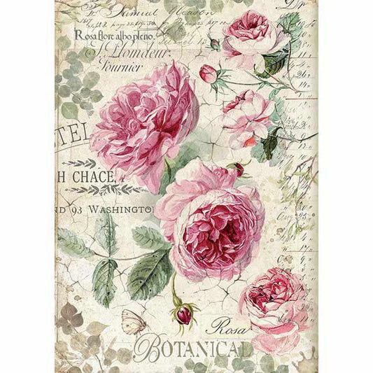 BOTANIC ENGLISH ROSES - A4 RICEPAPER BY STAMPERIA