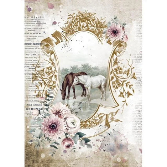 ROMANTIC HORSES - LAKE - A4 RICEPAPER BY STAMPERIA