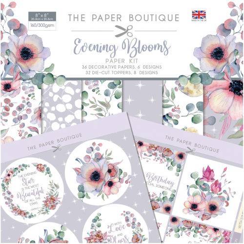 EVENING BLOOMS 8" X 8" MINI PAPER/TOPPER CARD MAKING SET