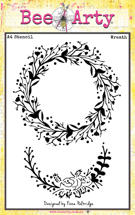 WREATH A4 STENCIL BY BEE ARTY