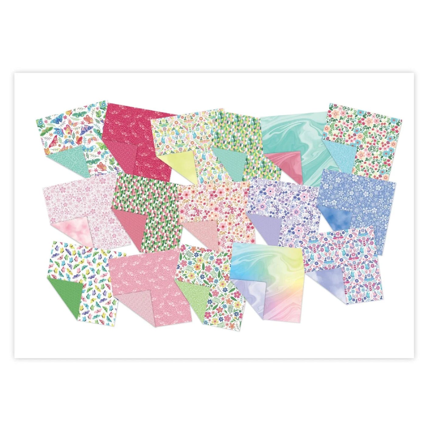 CHLOES CREATIVE CARDS DESIGNER  8" X 8" MINI PAPER PACK - FABULOUS FLORALS & FLUTTERS