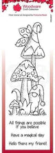 WOODWARE CLEAR STAMP FRS407 - MAGICAL MUSHROOMS - 8" X 2.6"