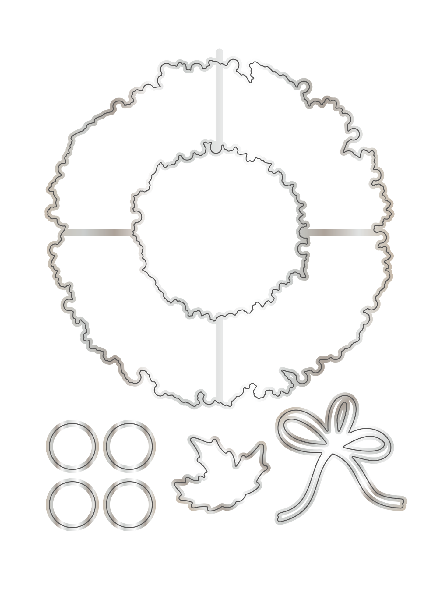 CHLOES CREATIVE CARDS DIE & STAMP SET - GILDED WREATH
