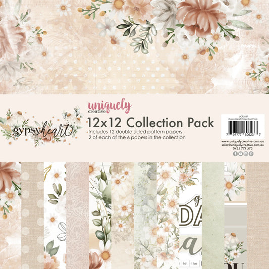 GYPSY HEART 12" x 12" PAPER COLLECTION PACK BY UNIQUELY CREATIVE