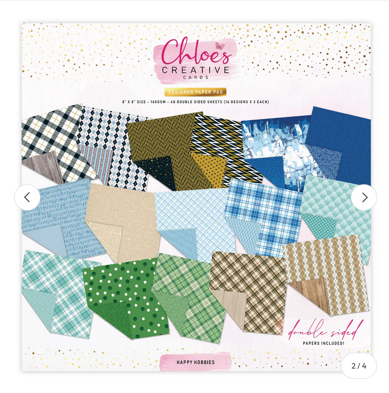 CHLOES CREATIVE CARDS DESIGNER PAPER PAD (8"X8") - HAPPY HOBBIES