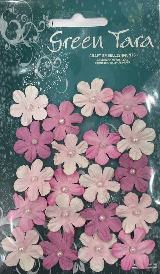 GREEN TARA FLOWER PACK - 20 MINI FLOWERS - DARK ROSE