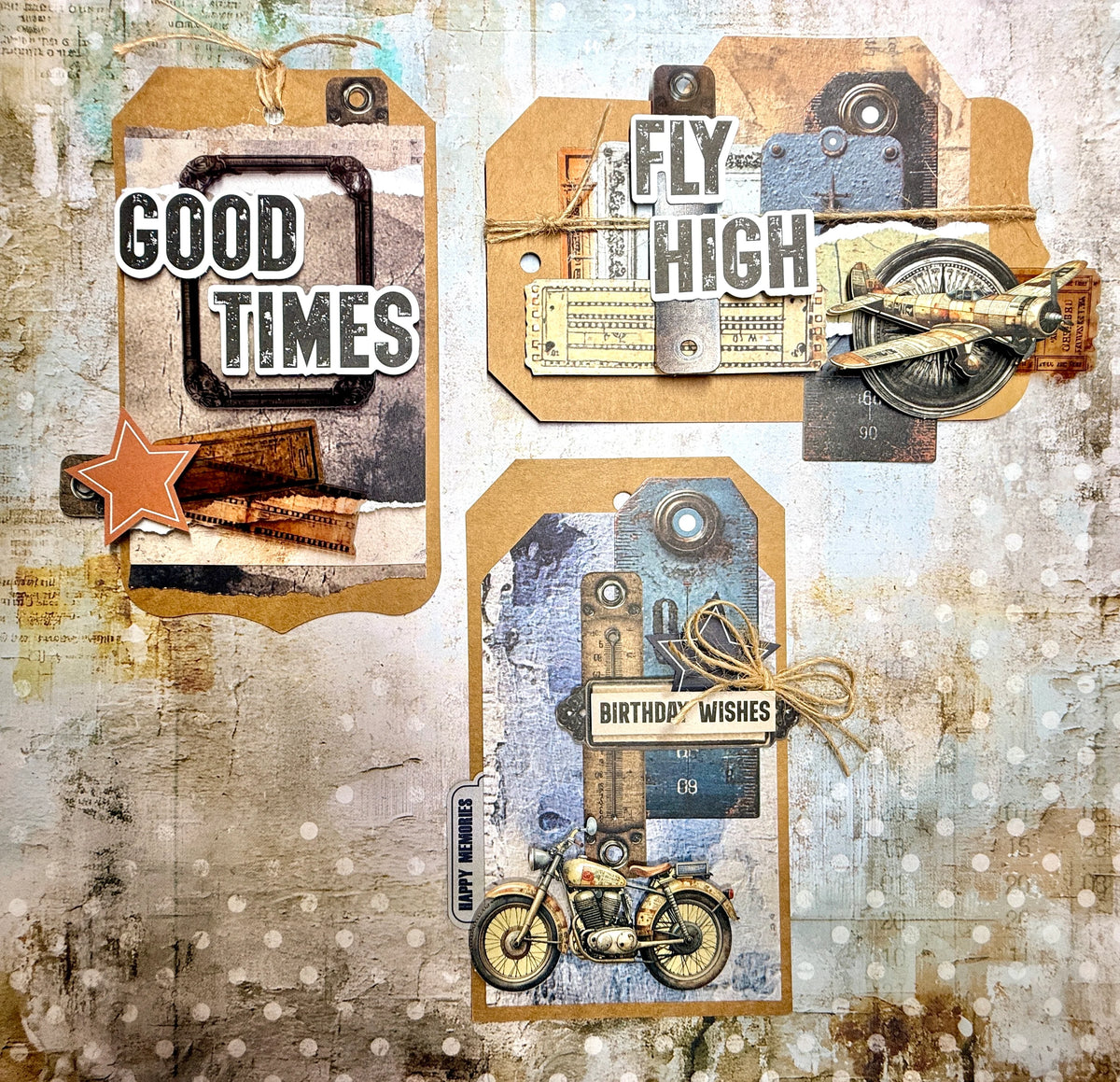 GRUNGE TAGS & TITLES EPHEMERA - BY UNIQUELY CREATIVE